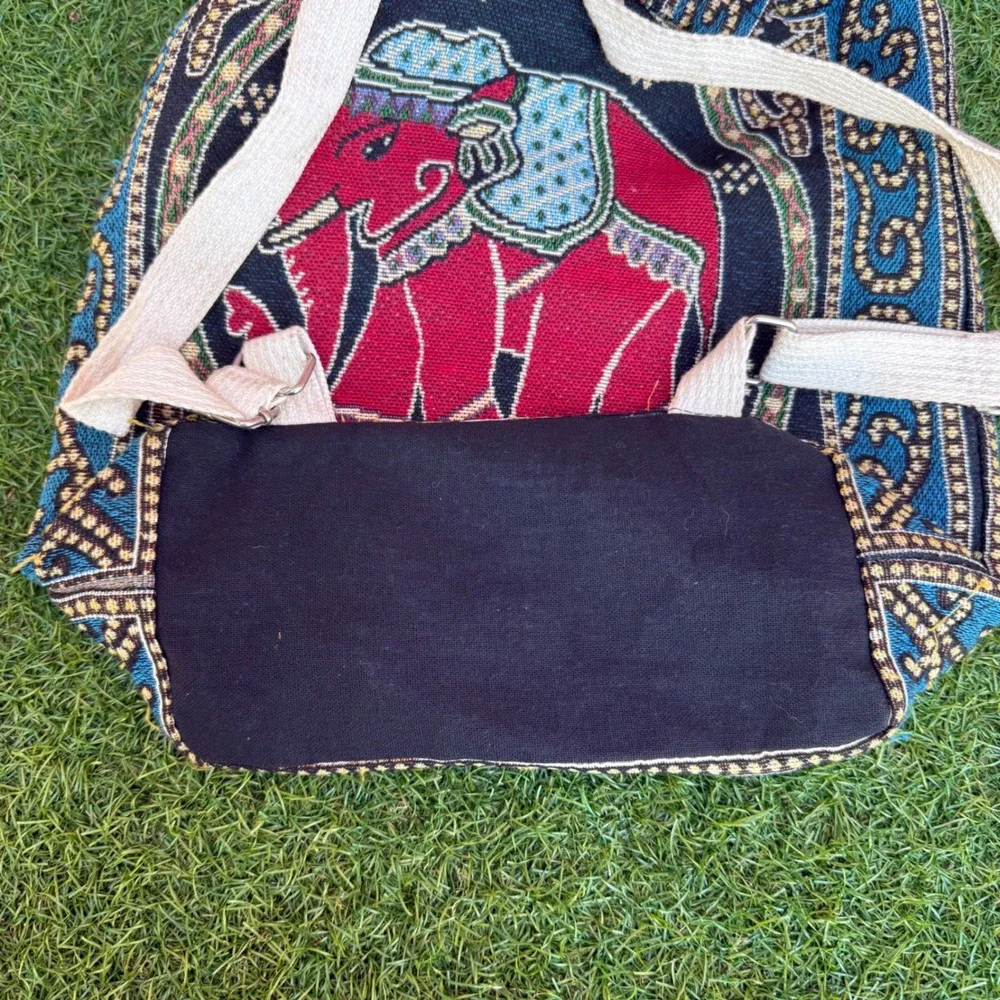 Boho‎ Elephant Indian Tapestry Backpack Woven Drawstring Bag